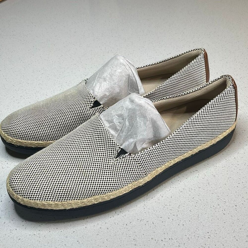 Trotters Accent Espadrille Slip-On Black/White Checkerboard Women 12 Narrow
